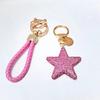 Car Keychain Full of Diamond Fawziya Star Keychain Valentine's Day Keychain Bag Pendant Bling Rhinestone Heart Charm for Women