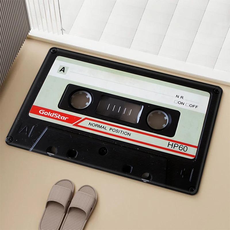 Vintage Cassette Music Tape Door Mat Home Bathroom Anti-slip Foot Rug Bedroom Living Room Entrance Decor Carpet Kitchen Doormats