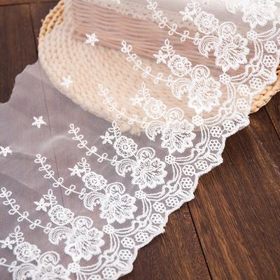 22/34/42cm Wide White Lace Ribbon For Weddng Dress DIY Crafts Sewing Fabric Trim Clothing Handmade Needlework Accessories 2yards