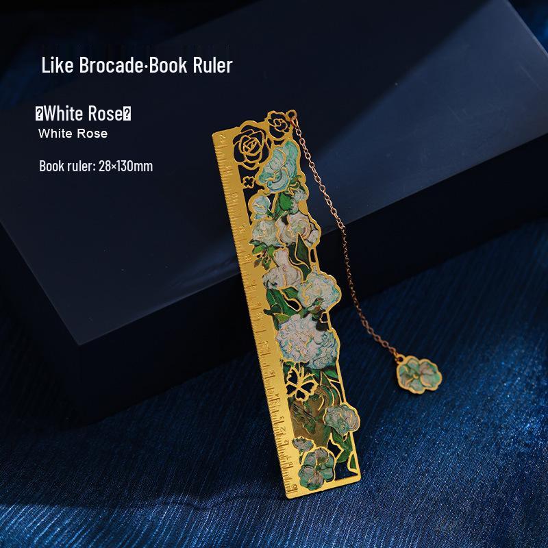 Van Gogh Monet Floral Metal Bookmark - Creative Engraved Gift