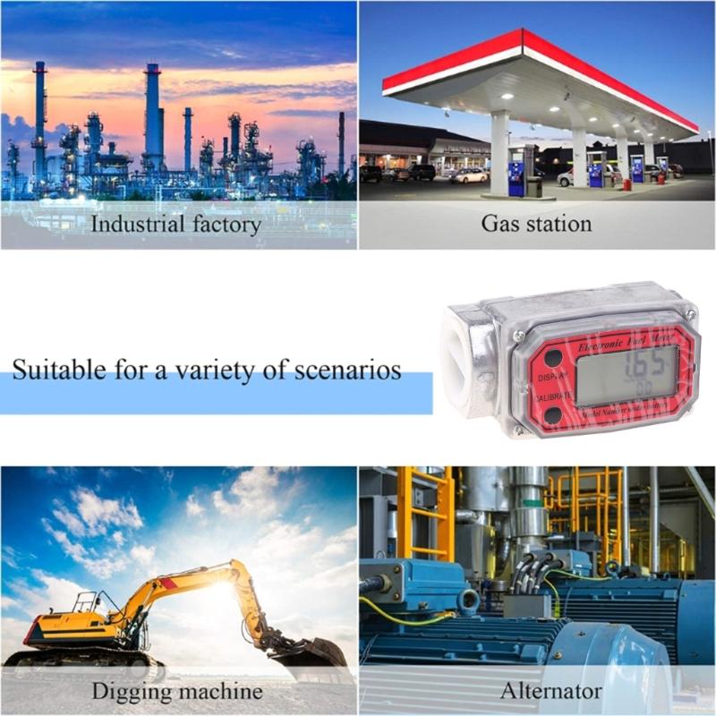 Digital- für Turbinen-Durchflussmesser Digitales LCD-Display Öl Kraftstoff Durchflussmesser Messen für Diesel Kerosin Benzin Zähler Anzeige