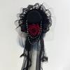 Rose Decoration Mini Top Chiffon Rose Hat Lace Retro Small Top Hat Gothic Lace Veil  Fashion Items
