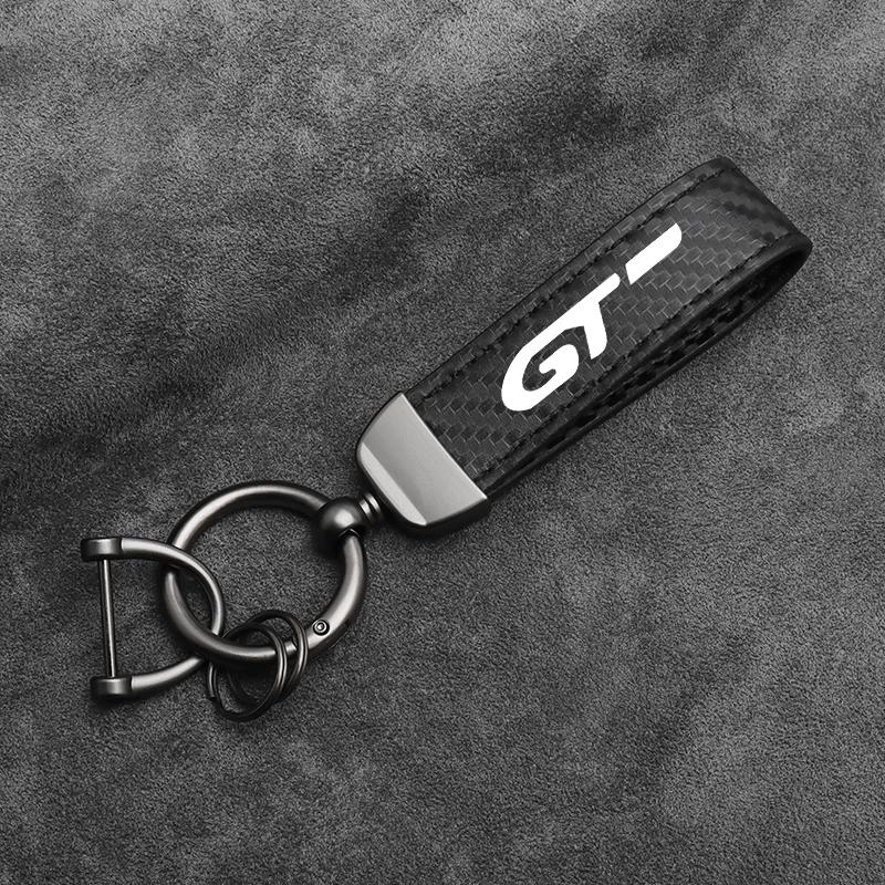 Portachiavi per Auto in Fibra di Carbonio per Kia GT GT Line Elantra Sportage Rio Ev6 K2 Portachiavi in Pelle Portachiavi Cinghia per Chiavi Accessori bhmcg60
