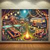 Summer Night Barbecue Party Set Suitable for Families Indoor and Outdoor Activities Background Decoration