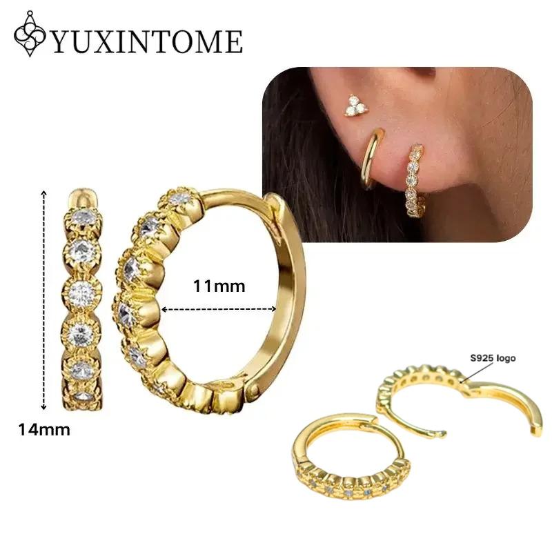 Dames 925 Zilveren Oorstekers Kristal Zirconia Waterdruppels Stud Hoops Goud Huggie Oorbellen Premium Luxe Feest Sieraden
