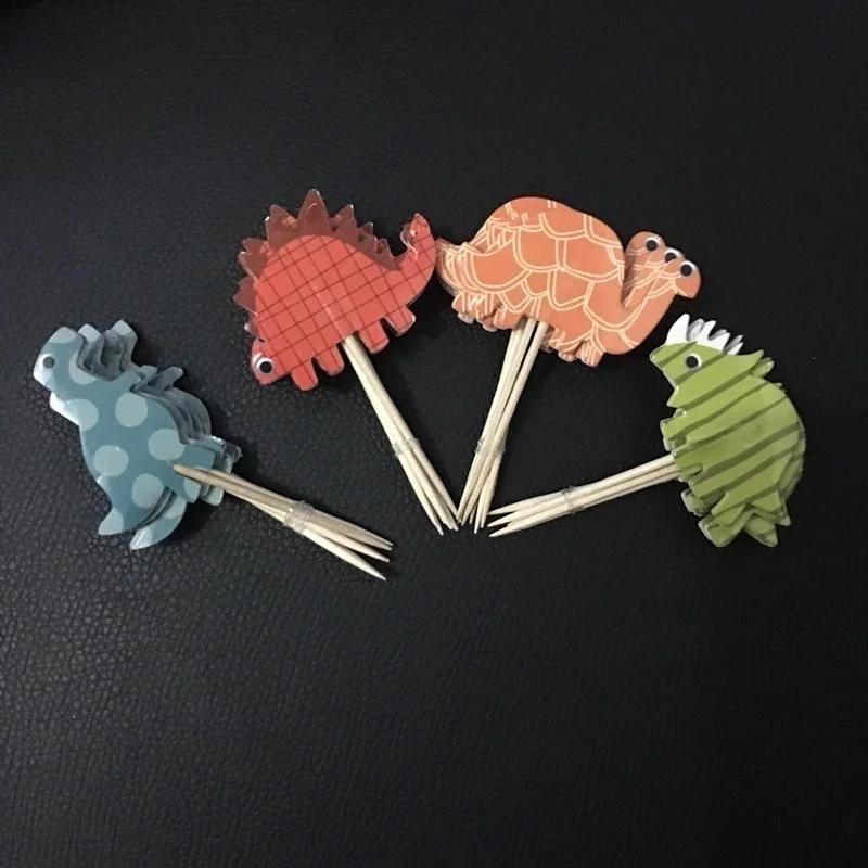 24pcs Dinosaur Cupcake Topper Picks Birthday Wedding Party Decorations Kids Event Party Favors Party Decoration Sale. as the picture
