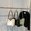 Chic Minimalist Black And White Bucket Bag For Women Spacious Casual Tote