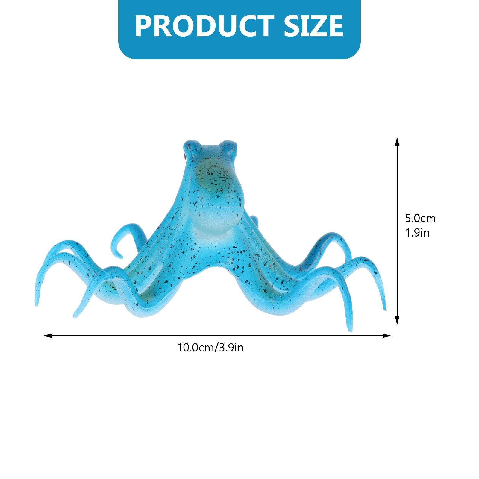 

Glowing Octopus Decoration Silica Gel Realistic Detail Environmental Friendly Safe Water Quality Fish Tank Aquarium Pet Supplies синій