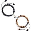 2 stuks/set Hartvormige Magneet Hanger Armband Koppels Liefde Betekenisvol Natuursteen Armbanden Sieraden 8MM Elastische Pulsera Cadeau Nieuw