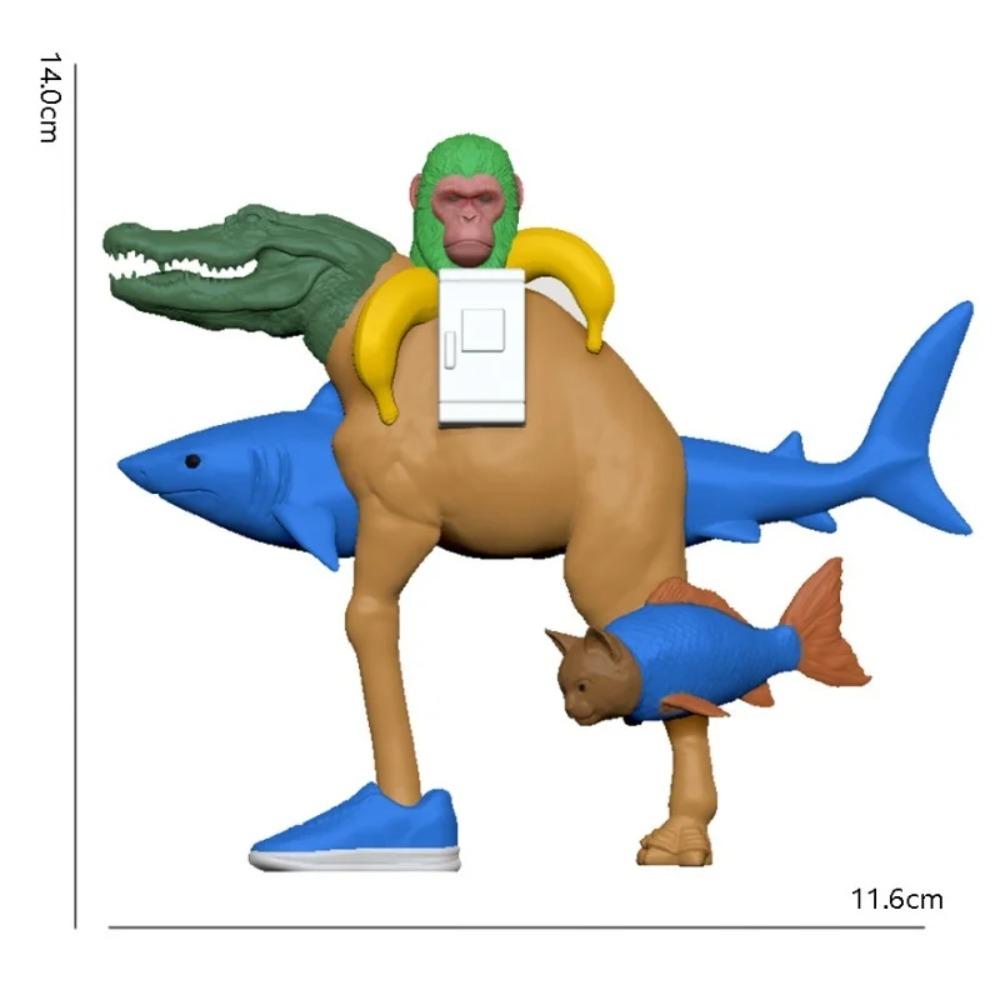 Italienisches Gehirnfäule Tung Tung Sahur Figuren Tralalero Tralala Bombardino Crocodilo Shimpanzini Bananini Zusammenführungsmodell Spielzeug Geschenk