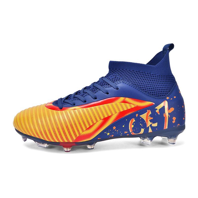 Mens Womens Low-Cut Football Cleats Grass Field Training Match Play Rubber Sole With Flexible Design