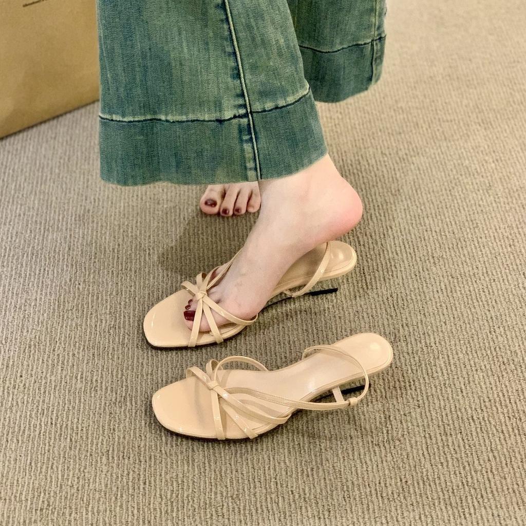 French Wedge Temperament Niche Pink Open-toed Sandals Female Outer Wear Fairy with Skirt High Heel Roman Beautiful Sandals