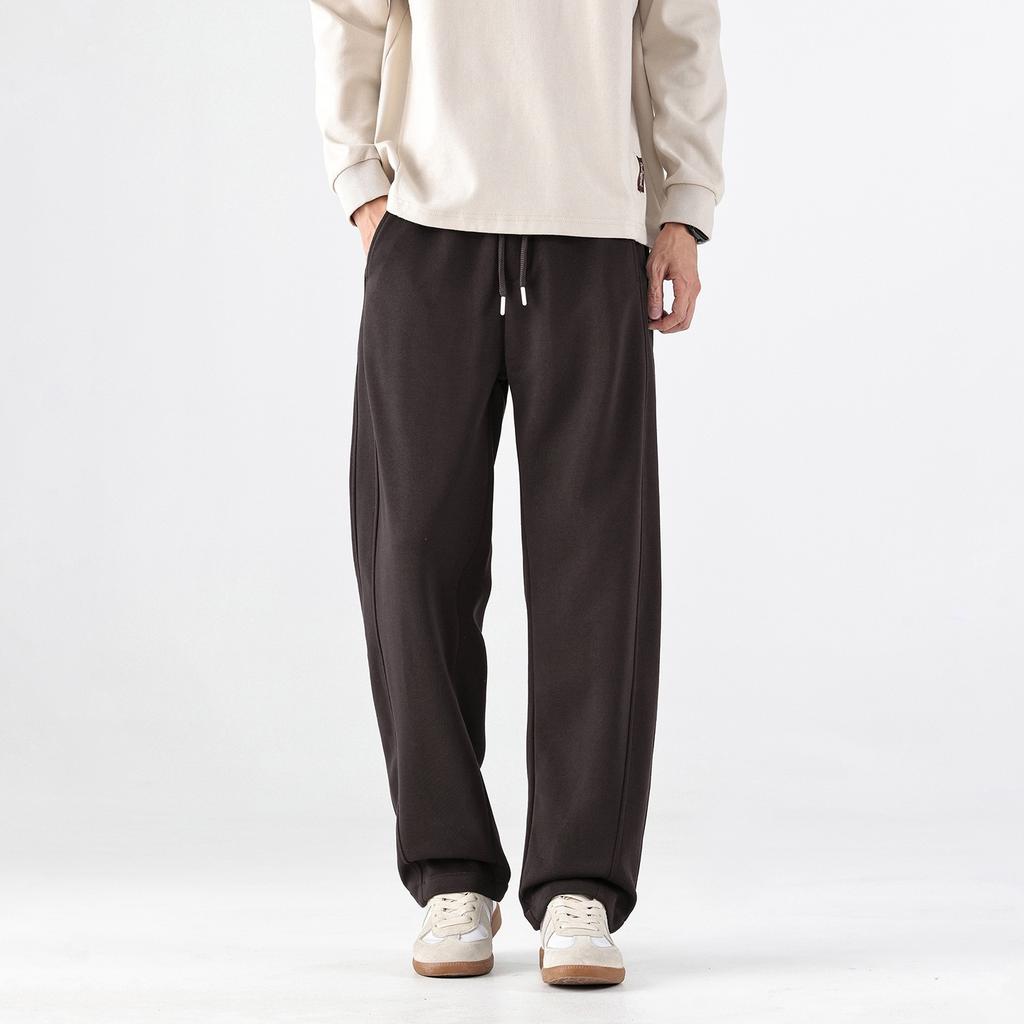 American Retro Sweatpants Men's Summer New Straight Wide-leg Sports Casual Pants Black Light Flower Gray Coffee
