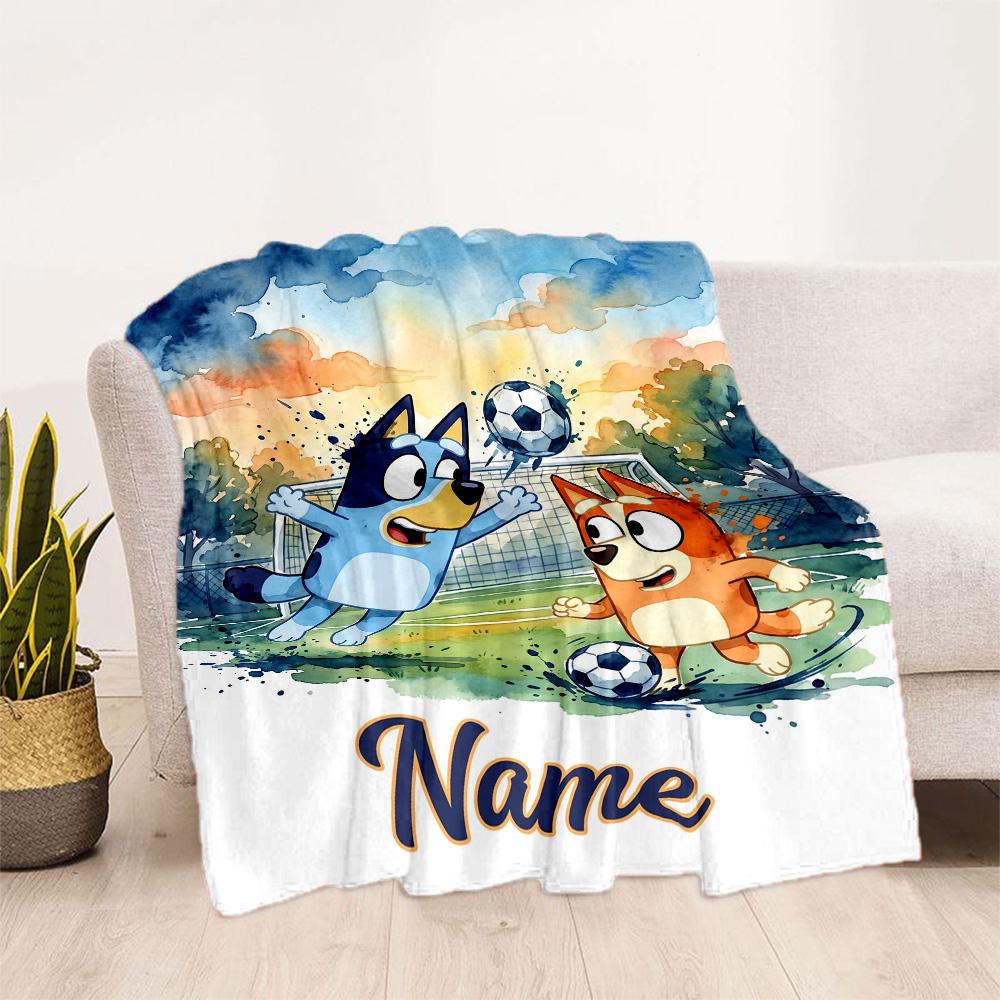 Football Fun Personalized Text Blanket Lightweight Customizable Blanket Warmthful Decor Suitable for Office Seaside Living Room Office Chair