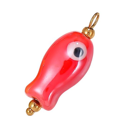 Handmade Ceramic Necklace Pendant Star Fish Flower Charms with Golden G