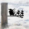1Pc Iron Santa Claus Outdoor Statue for Gift Giving, Outdoor Decoration, Christmas Decoration, Suitable for Outdoor Courtyards, Garden Trees,