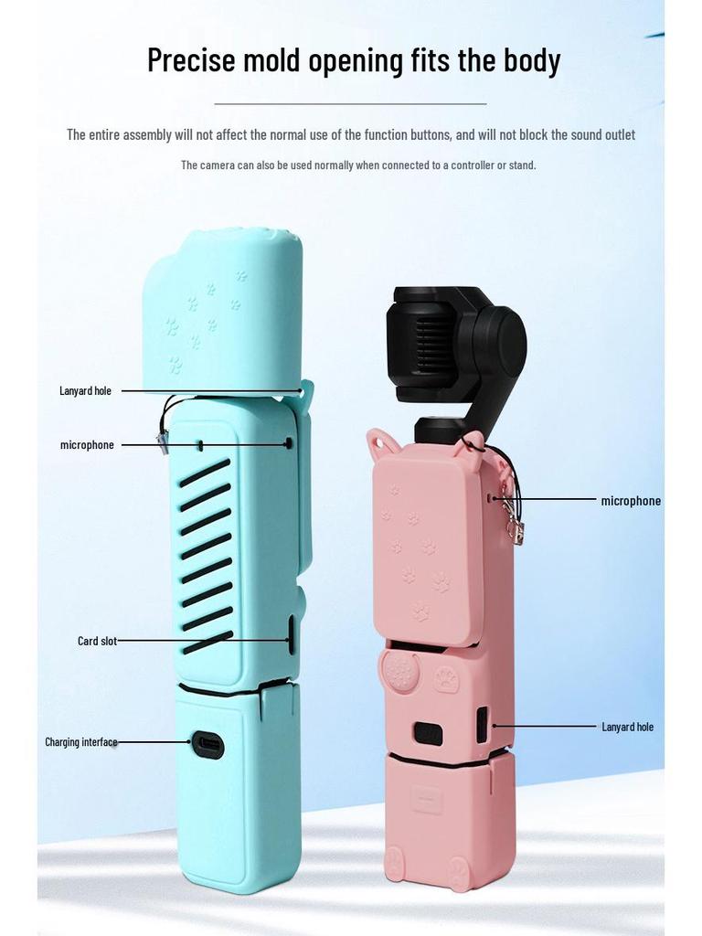 DJI Osmo Pocket 3 Silikon Koruyucu Kılıf: Gimbal Kamera için Toz Geçirmez, Darbeye Dayanıklı Kılıf