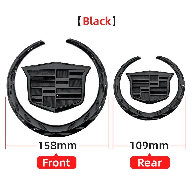 Car Rear Trunk Boot Front Head Grille Badge ABS Plastic Chrome 3D Logo Emblem for Cadillac SRX ATS XTS Auto Sticker Accessories