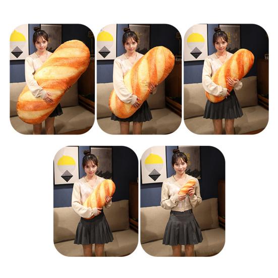 Bread Pillow Soft Plush Bread Cushion with Realistic Baked Bread Design Elastic PP Cotton Filled Sofa Pillow Hugging Sofa Decor