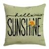 Spring and Summer New Home Sofa Cushion Plant Flower Pillow Letter Printing Heat Transfer Linen Nordic