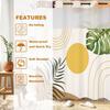 No Hook Shower Curtain with Snap in Liner and Liner Set, Boho Mid Century Green Leaf Shower Curtains for Bathroom Decor 71x74 in