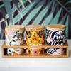 Ceramic Storage Tin Pattern with Lid Sealed Tea Tin Household Cylindrical Jewelry Box Aroma Candle Bottle Kitchen Food Container