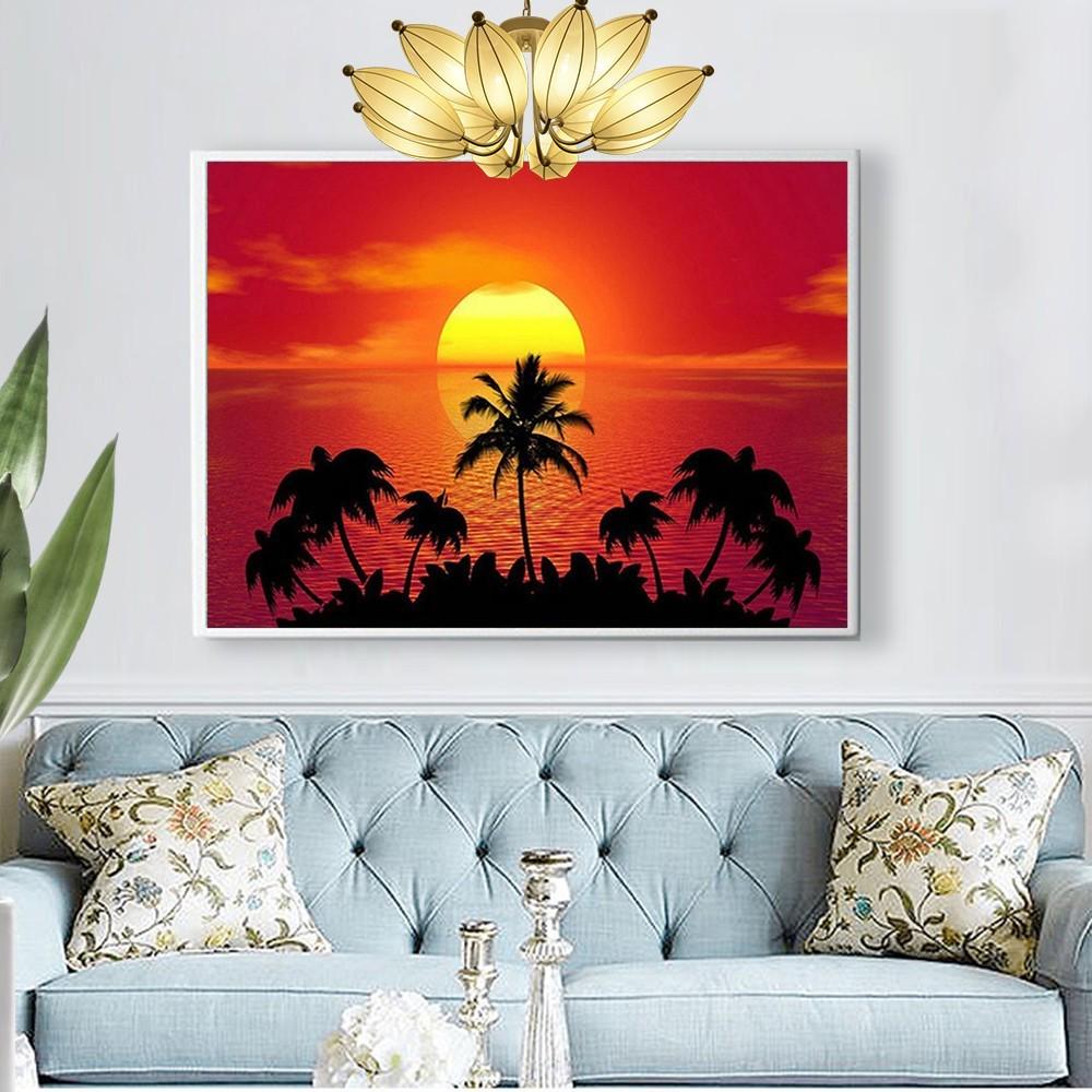 Diamond Painting Embroidery Seaside Tree Diamond Mosaic Cross Stitch