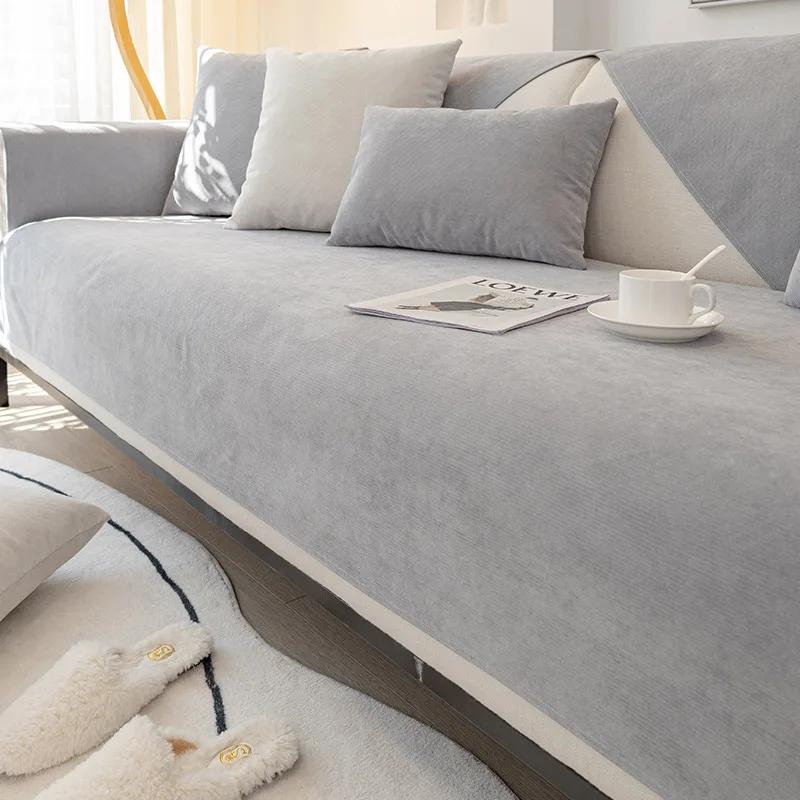 New Style Chenille Four Seasons Waterproof Non-slip Solid Color Sofa Cover Wholesale Sofa Towel Cover Protector