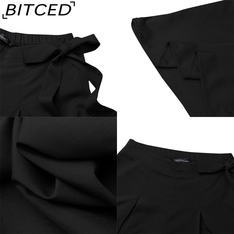 BITCED Women's Fashion Casual Solid Color Print Pants & Capris