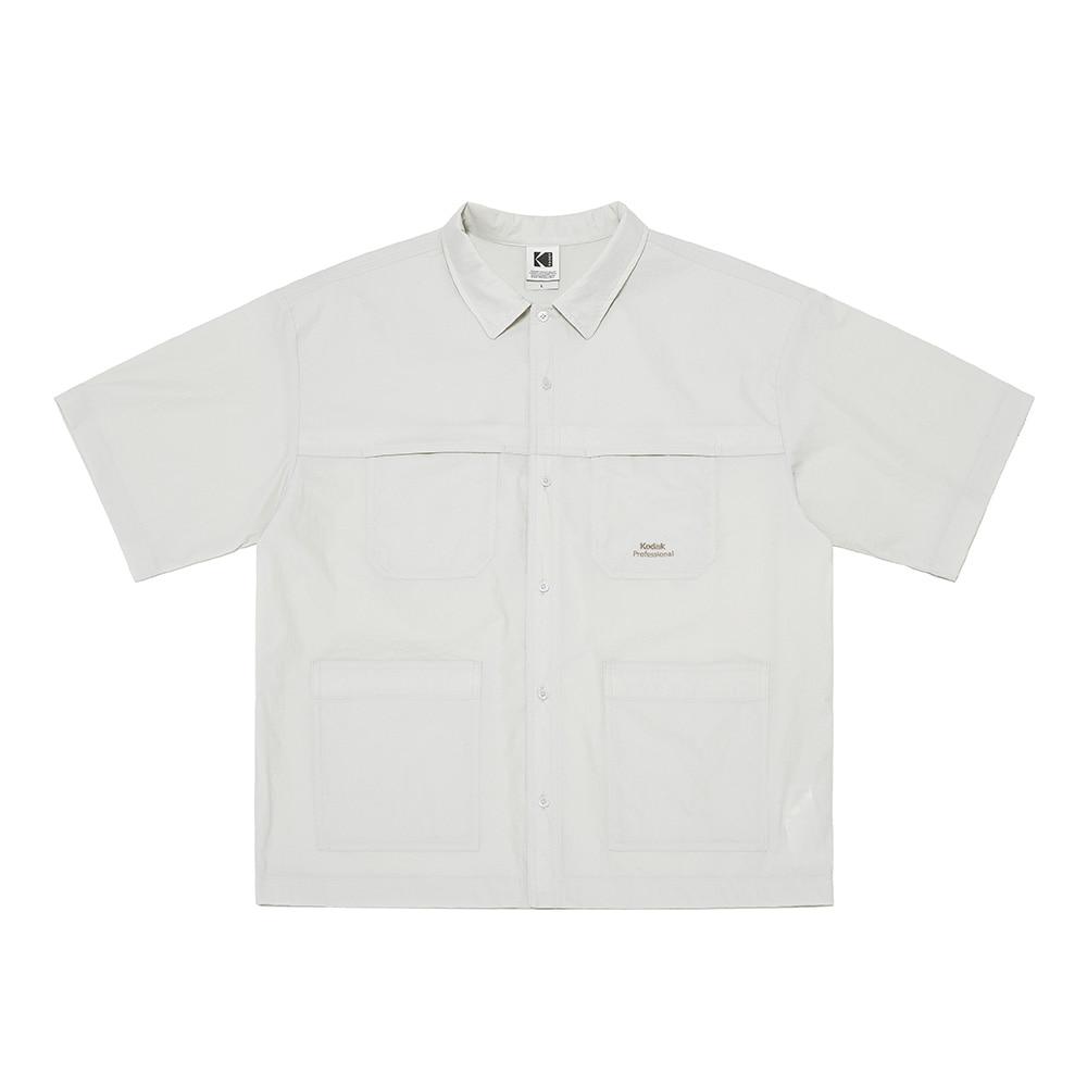 Kodak Mailer Essential Short Sleeve Shacket Ivory