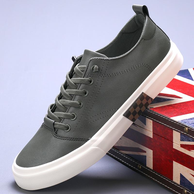 Men'S Shoes Men'S Casual Leather Shoes Light And Breathable Trend Wide Version Shoes One Pedal Board Shoes