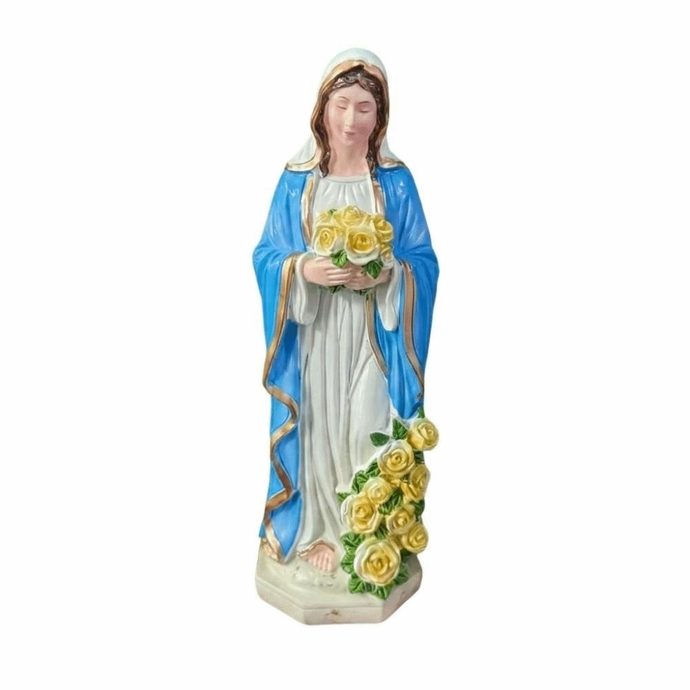 Lighted Virgin Mary Statue Glowing Roses LED Jesus Christ Figurine Resin Jesus Statue Yard Pathway Woman no light