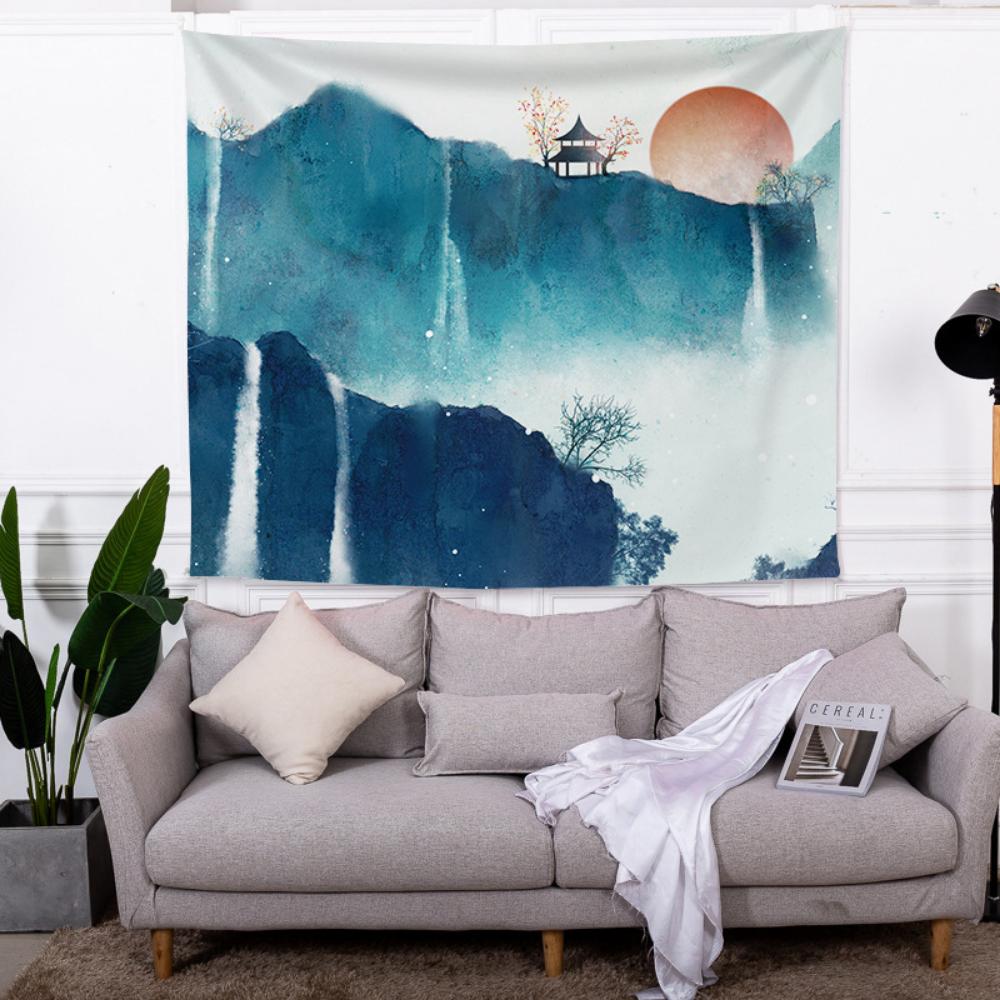 Bedroom Hanging Cloth Printed Tapestry Chinoiserie Wall Cloth Household Hanging Picture Living Room Decorative Cloth