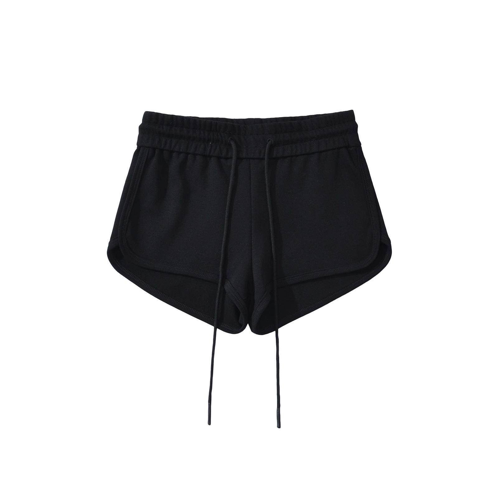 

Острые девчонки Шорты А-силуэта с высокой талией, повседневные летние для женщин Large чёрный