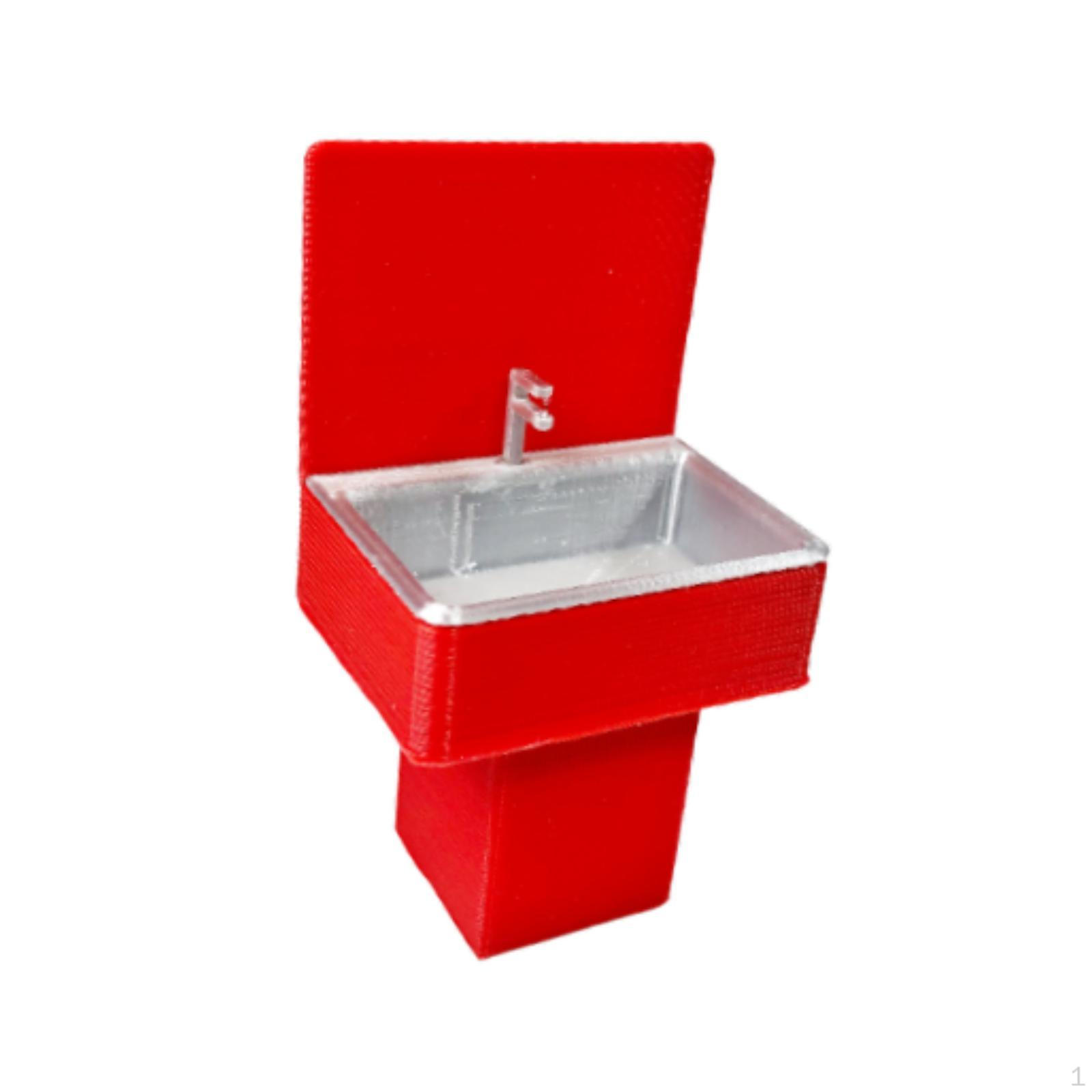 1/18 Scale Sink Wash Basin Model Miniature Ornament Creative Sturdy Lightweight Simulation Workshop