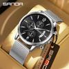 Sanda Retro Men's Waterproof Quartz Wristwatch with Small Seconds and Calendar - Fashionable Steel Band.