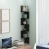 Furinno Rossi Espresso Corner Shelf, 5-Tier Wall-Mounted Floating Shelf [Officially Imported from Japan]