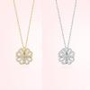 Love Necklace Hearts Lucky Four Leaf Clover Necklace Clavicle Pendant for Grils