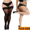 Mode Damen Übergröße Schwarz Spitze Top Socken Seidenstrümpfe Xxxxxl Oberschenkelhoch Transparent Netzstrümpfe für Übergroße Frauen