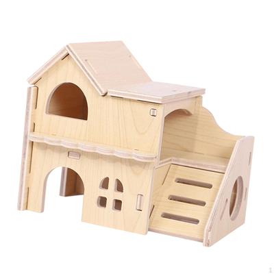 Tiny Hamster Maze Wood House Wooden Hut Easy Installation Pet Supplies Smooth for Play Mice