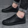 Men's Sneakers Classic Leather Casual Shoes Light Comfort Walking Shoes Lacce Up Flats Black White Tenis Shoes  Hombre