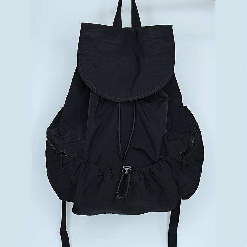 Large Capacity Nylon Drawstring Backpack Lightweight Casual Style, Adjustable Shoulder Straps, Washable, Ideal for Sports Travel Backpack