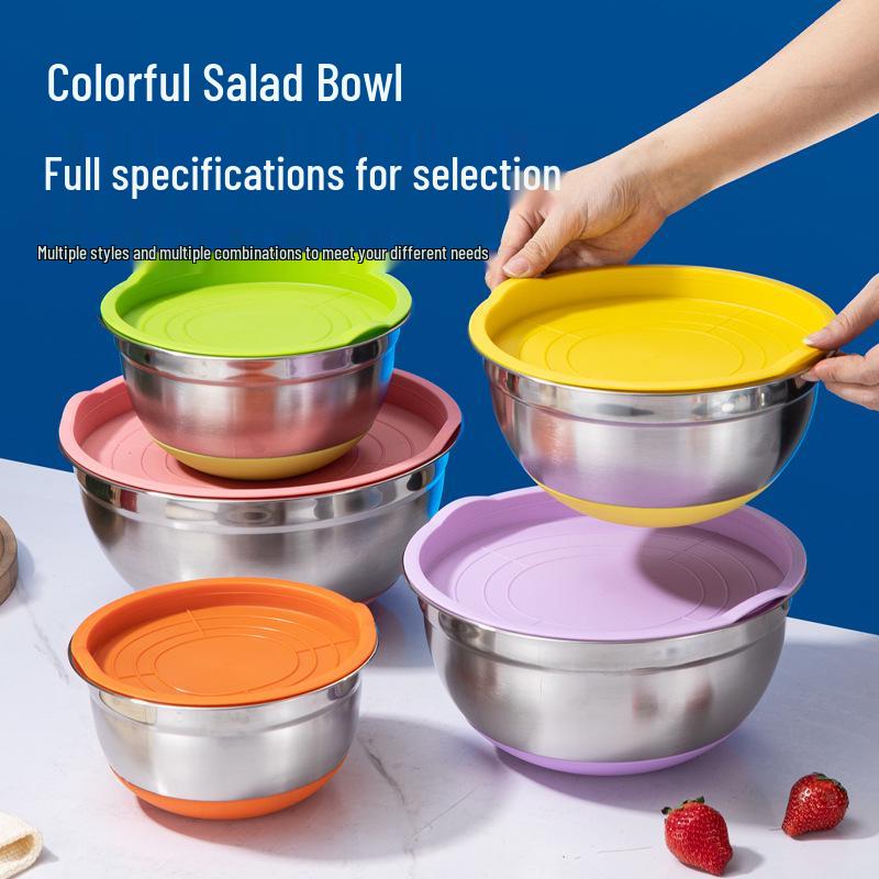 Stainless Steel Thickened Baking & Mixing Bowl for Cooking and Salads