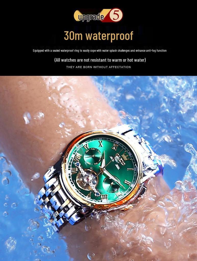 Oris Herren Multifunktions Automatische Mechanische Wasserdichte Skelettuhr