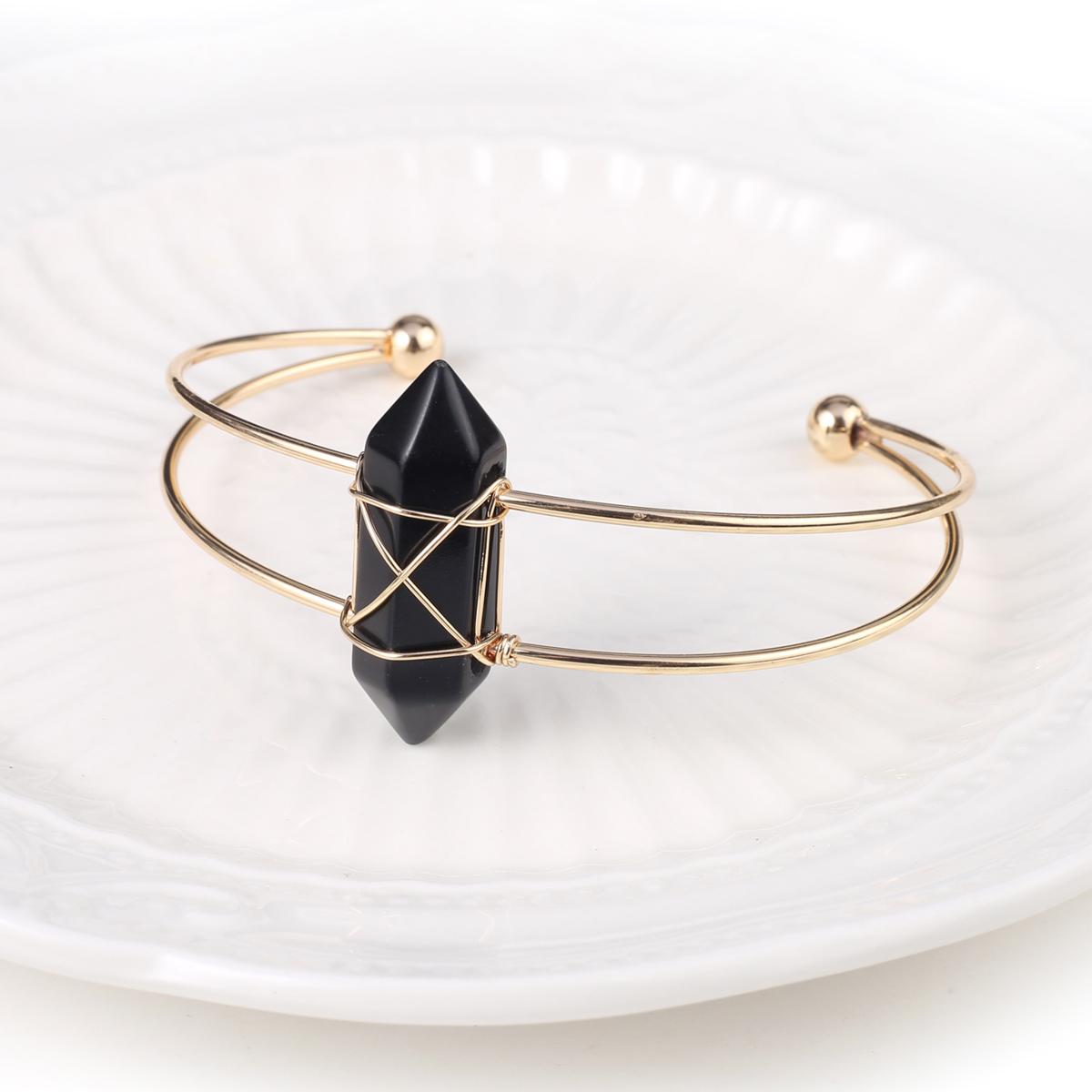 

Женский браслет из натурального камня, агаты/розовый кварц, регулируемый браслет, подвески для женщин, романтический подарок на день рождения, диаметр 63 мм Black Agate