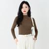 Hollow Out Inner Slim Fit Base Sweater for Women's Autumn and Winter Knitwear Top Semi High Neck Pullover Sweater