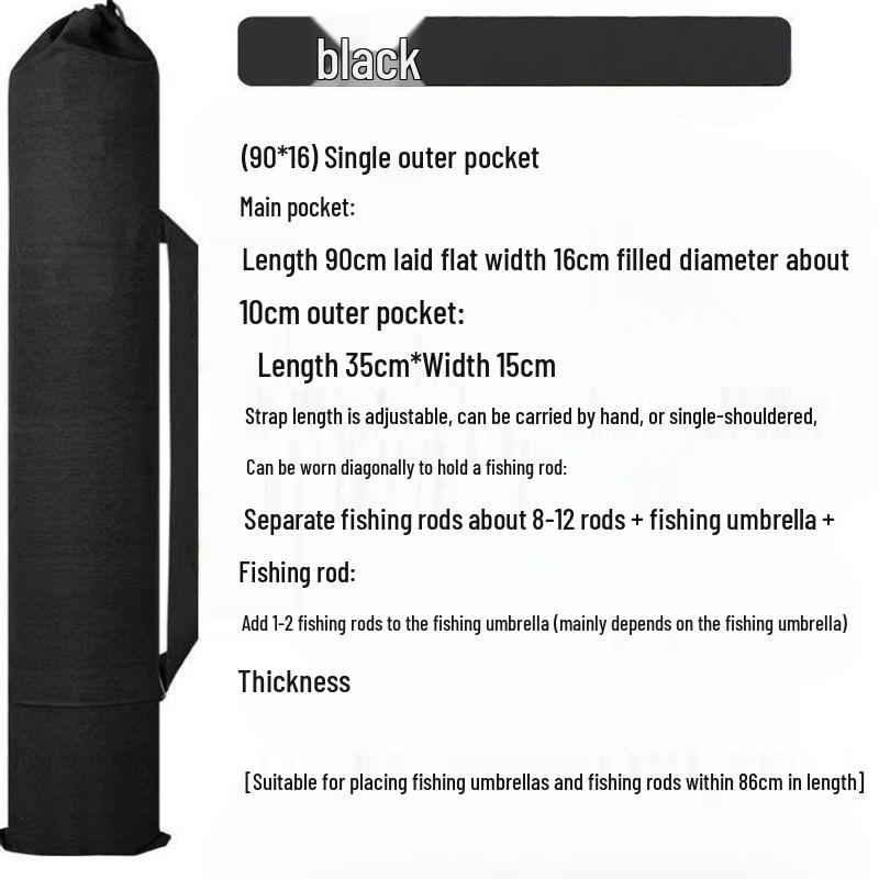 Lightweight Canvas Fishing Gear & Rod Storage Bag with Umbrella Holder