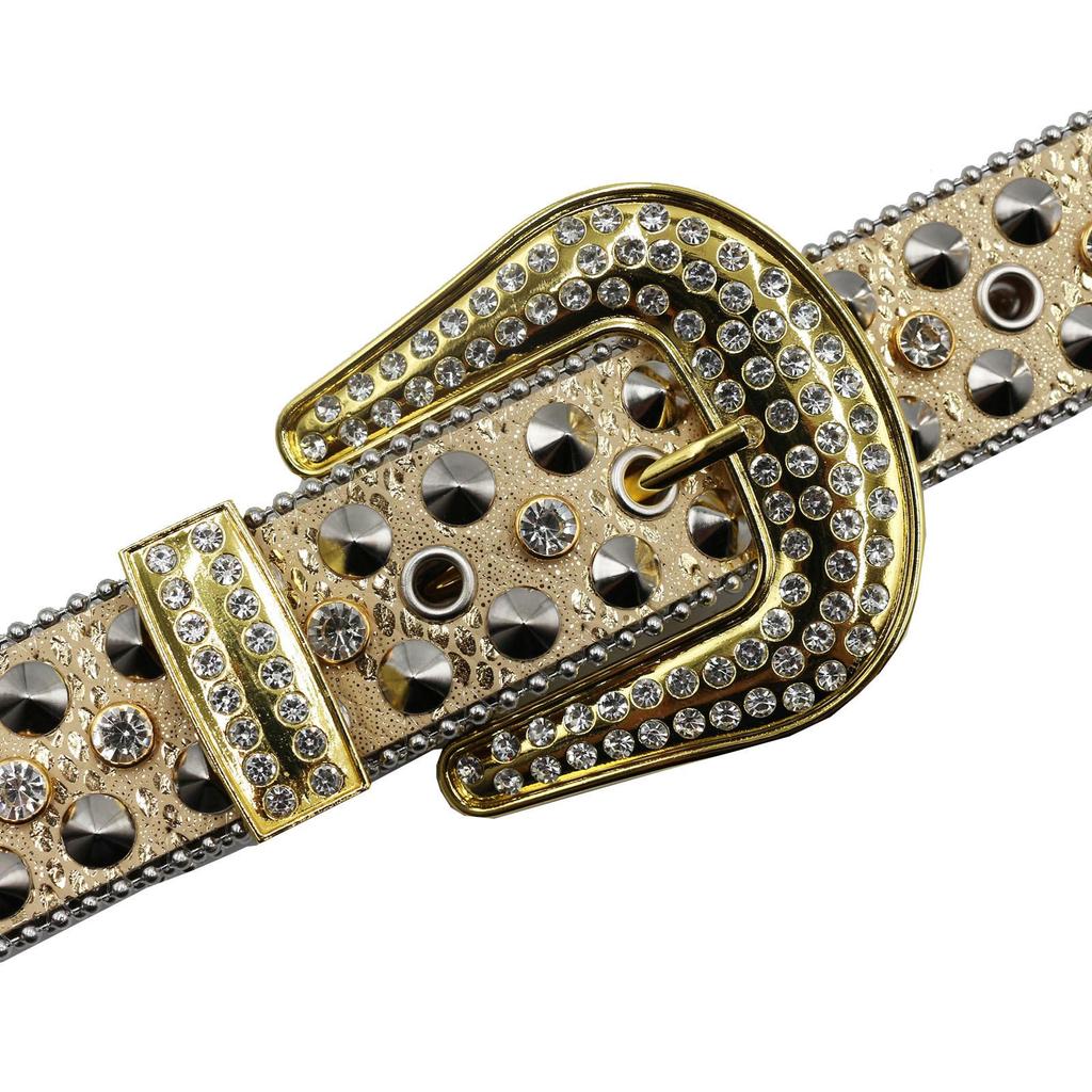 Women's Hip Hop Punk Rhinestone Cross Belt - Trendy Wide Waistband with Glittering Diamonds