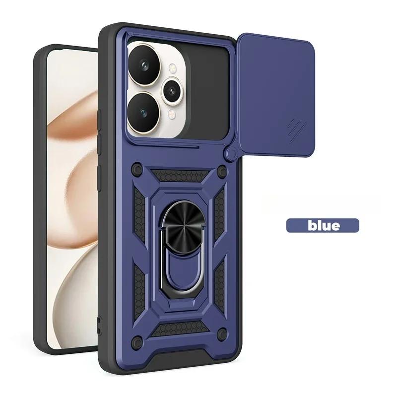 Przesuwane Etui Pancerne na Aparat Dla Realme 15 Pro 5G Magnetyczny Uchwyt Samochodowy Pierścień Ochronny Funda Dla Realme 15T Realme15 Pro 15Pro Tylna Pokrywa