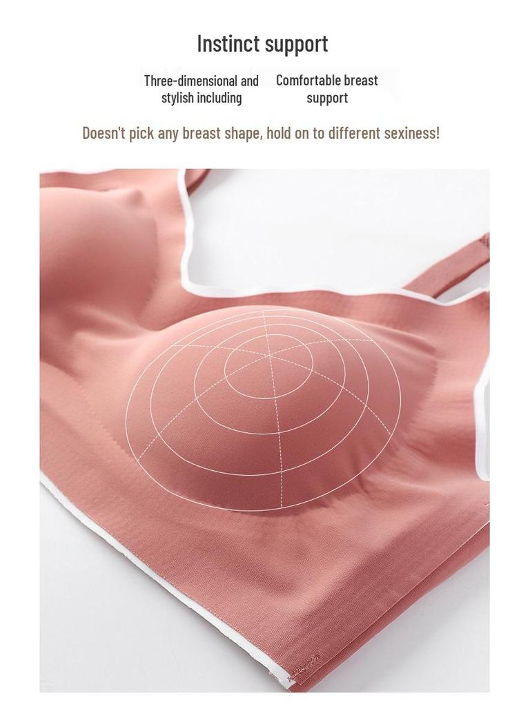 Ice Silk Seamless Plus Size Wireless Sports Bra with Back Shaping